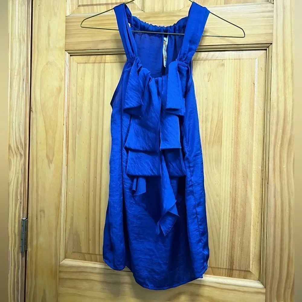 ADiva size Small cobalt blue ruffle front tank top